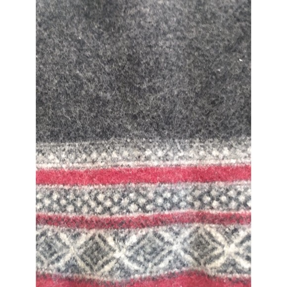 Vintage Tally Ho Women's Off-Black Gray Dark Red Wool Cardigan Sweater L - Picture 16 of 16